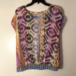 Broadway & Broome Silk Sheer boho top | small